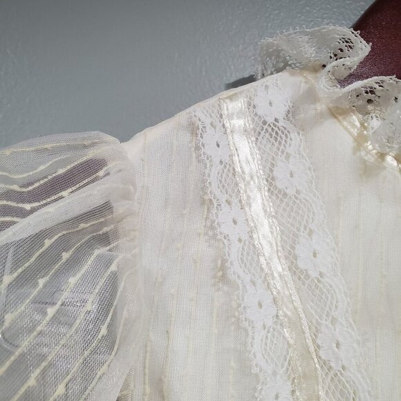 Vintage Sears Girls Dress Layered Lace Flower Girl First Communion Ivory Sz 7 - Picture 8 of 16